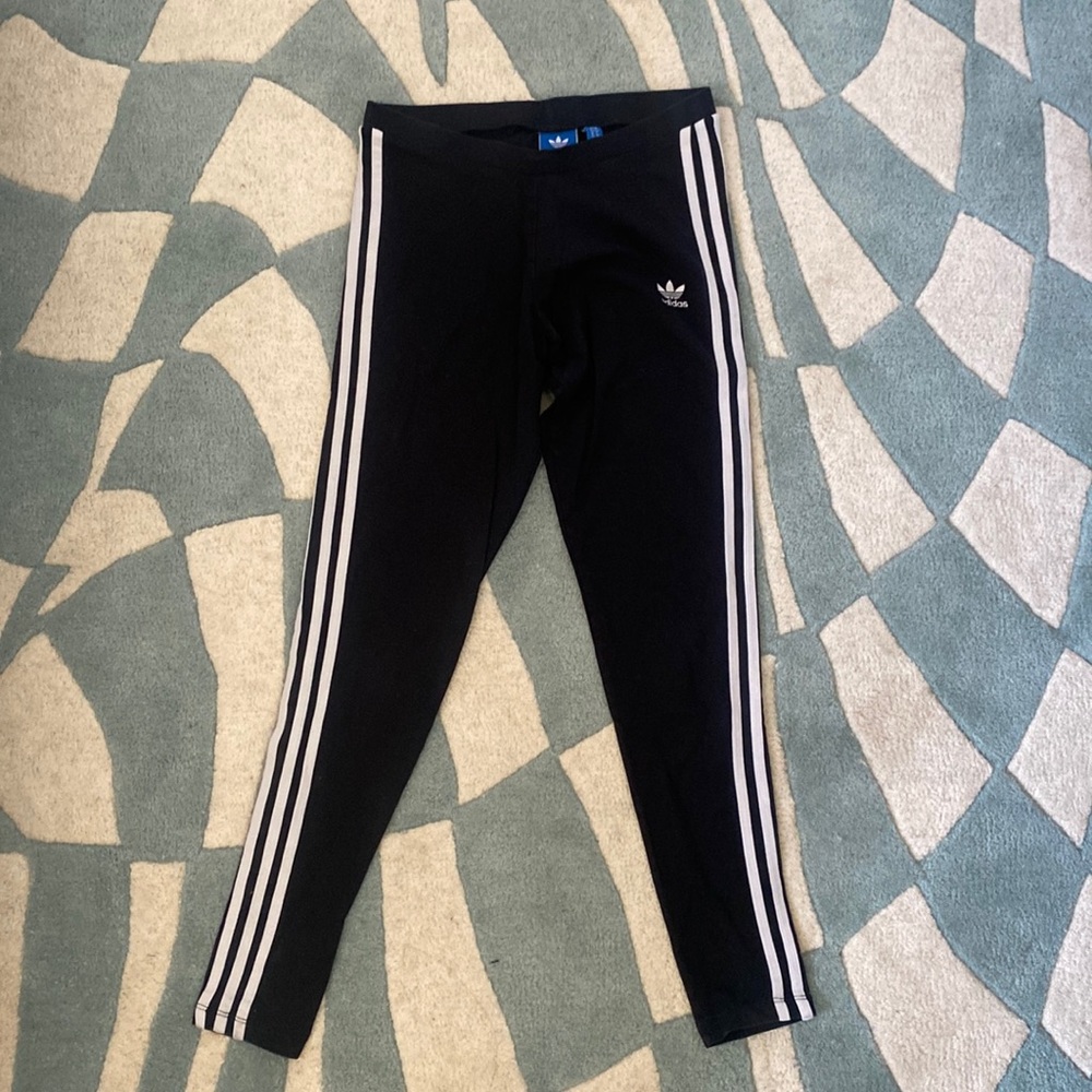 ADIDAS black 3 stripe leggings
